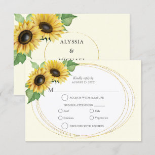 Elegant and Simple Sunflower RSVP Card