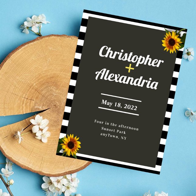 Elegant and Simple Sunflower Wedding Invitation (Creator Uploaded)