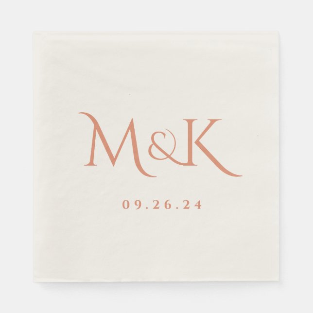Elegant and Simple Terracotta Wedding Napkins (Front)