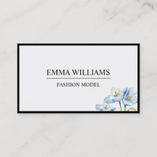 elegant and simple water-color flower business card