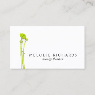 Elegant and Simple Watercolor Floral Therapist Business Card