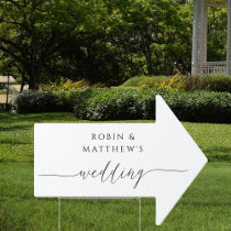 Elegant and Simple Wedding Arrow Direction Sign