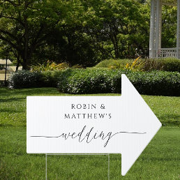 Elegant and Simple Wedding Arrow Direction Sign
