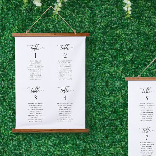 Elegant and Simple Wedding Hanging Seating Chart  Hanging Tapestry