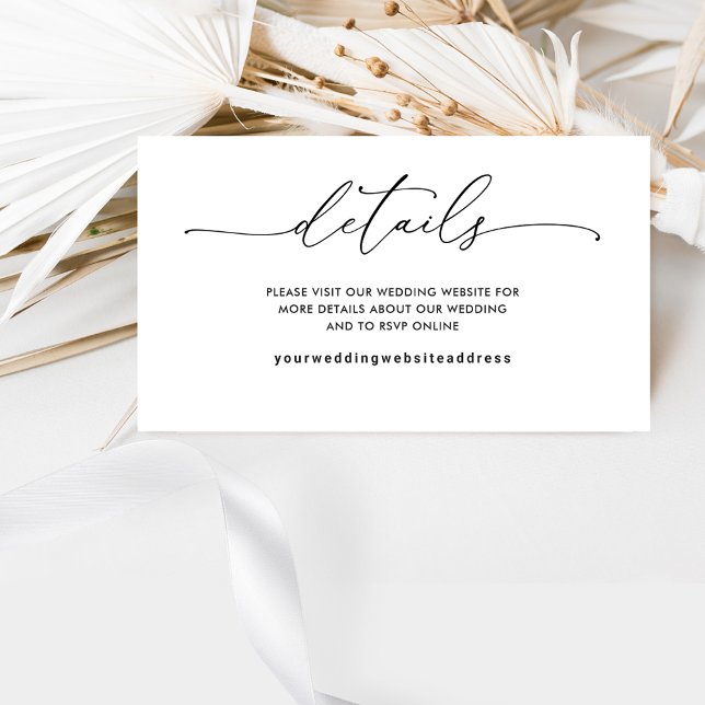 Elegant and Simple, Wedding Website / Details  Enclosure Card (Creator Uploaded)