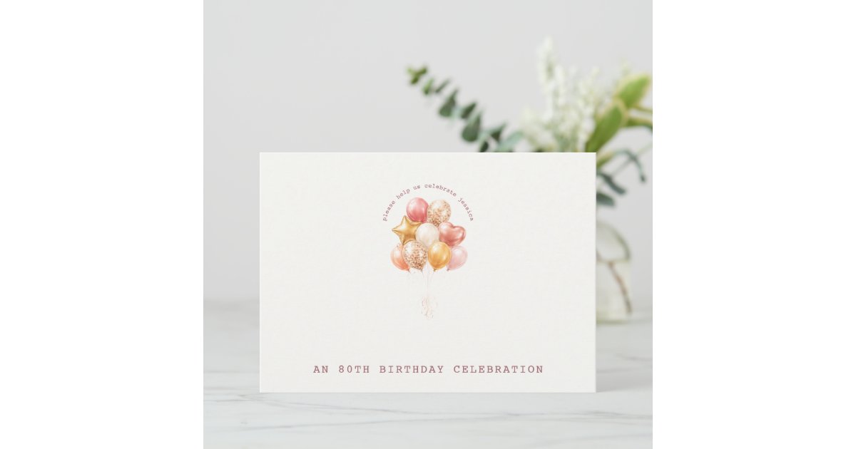 Asn Rda Invitation Elegant and Soft 80th Birthday Invitation | Zazzle