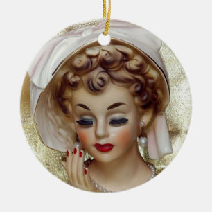 Elegant and Sophisticated Lady Head Vase Pam Fancy Ceramic Ornament
