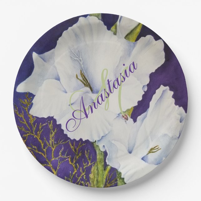 ELEGANT AND SOPHISTICATED PARTY MONOGRAM PAPER PLATES (Front)