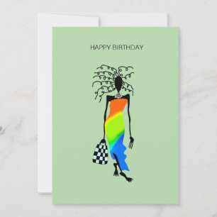Elegant and Stylish African Woman Birthday  Card