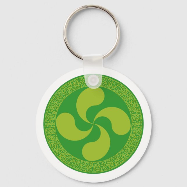 Elegant and stylish Basque cross: Lauburu, Keychain (Front)