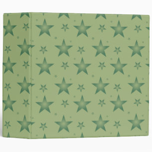 Elegant and Stylish Olive Stars on Sage Green 3 Ring Binder