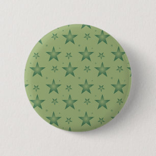 Elegant and Stylish Olive Stars on Sage Green Button