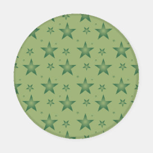 Elegant and Stylish Olive Stars on Sage Green Coaster Set
