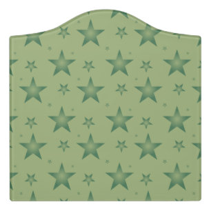Elegant and Stylish Olive Stars on Sage Green Door Sign