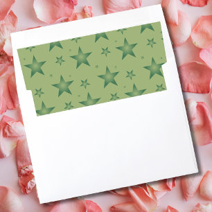 Elegant and Stylish Olive Stars on Sage Green Envelope Liner