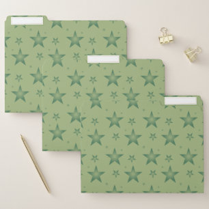 Elegant and Stylish Olive Stars on Sage Green File Folder