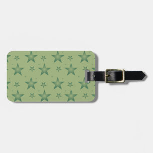 Elegant and Stylish Olive Stars on Sage Green Luggage Tag