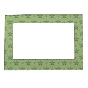 Elegant and Stylish Olive Stars on Sage Green Magnetic Frame