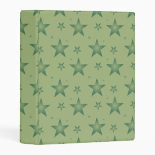Elegant and Stylish Olive Stars on Sage Green Mini Binder