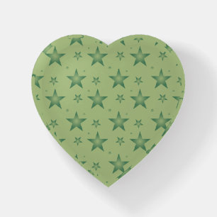 Elegant and Stylish Olive Stars on Sage Green Paperweight