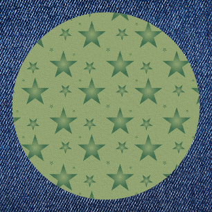 Elegant and Stylish Olive Stars on Sage Green Patch