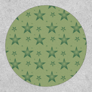 Elegant and Stylish Olive Stars on Sage Green Patch
