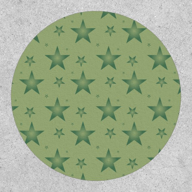 Elegant and Stylish Olive Stars on Sage Green Patch (Front)