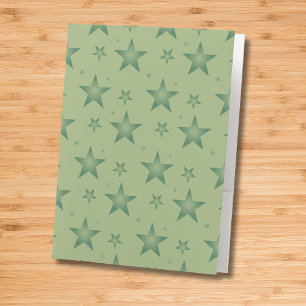 Elegant and Stylish Olive Stars on Sage Green Pocket Folder