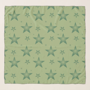 Elegant and Stylish Olive Stars on Sage Green Scarf