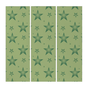 Elegant and Stylish Olive Stars on Sage Green Triptych