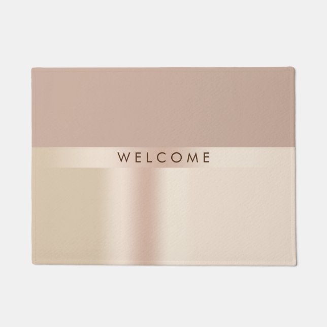 Elegant and stylish rose gold brown doormat (Front)