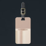 Elegant and stylish rose gold brown luggage tag<br><div class="desc">Modern and simple faux rose gold design.</div>