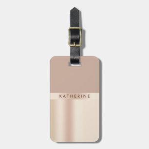 Elegant and stylish rose gold brown luggage tag