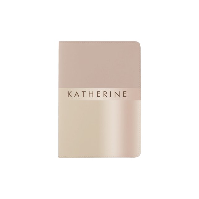 Elegant and stylish rose gold brown passport holder (Front)