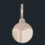 Elegant and stylish rose gold brown pet ID tag<br><div class="desc">Modern and simple faux rose gold design.</div>