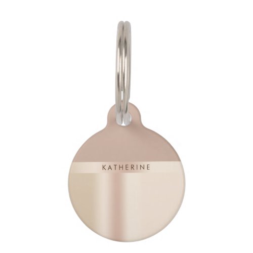 Elegant and stylish rose gold brown pet ID tag
