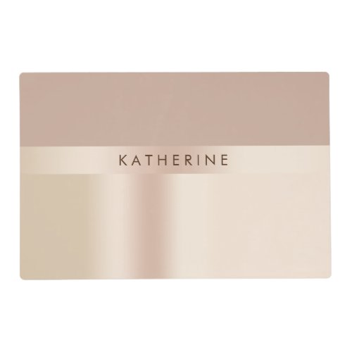 Elegant and stylish rose gold brown placemat