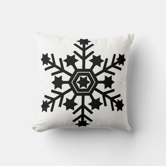Elegant and Stylish Snowflake Christmas Throw Pillow (Front)