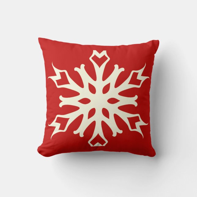 Elegant and Stylish  Snowflake Christmas Throw Pillow (Front)