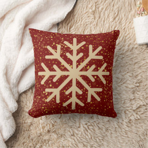 Elegant and Stylish White Snowflake Christmas Throw Pillow
