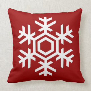 Elegant and Stylish White Snowflake Christmas Throw Pillow