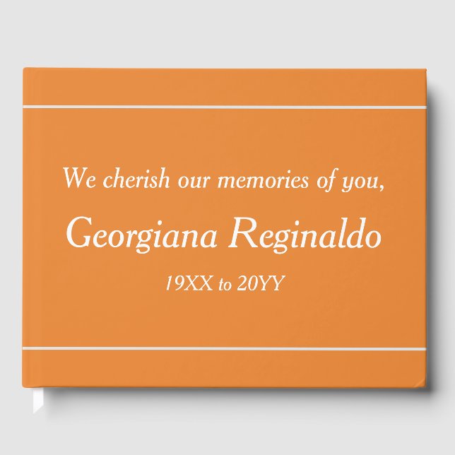 Elegant and Subdued Funeral/Memorial Guestbook (Front)