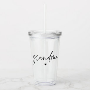 Elegant and Subtle Pink Grandma Script Gift Acrylic Tumbler