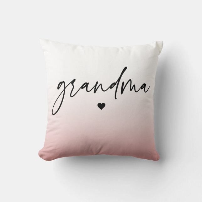Elegant and Subtle Pink Grandma Script Gift Throw Pillow (Front)
