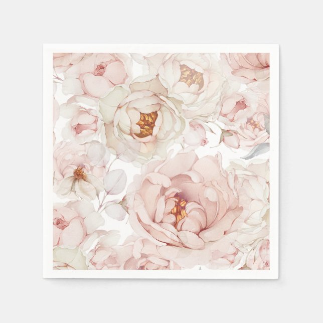 Elegant and Timeless Floral Napkins (Front)