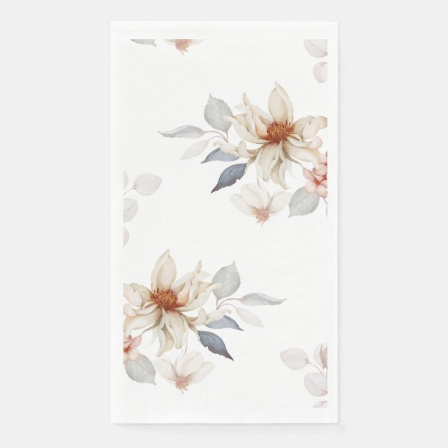 Elegant and Timeless Floral Paper Guest Towels (Front)