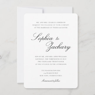 Elegant and Timeless Wedding Invitation