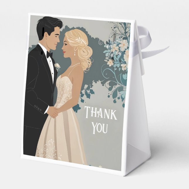 Elegant and Timeless Wedding Invitation Design Favor Boxes (Back Side)