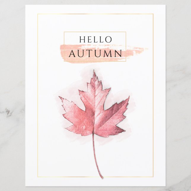 Elegant and Trendy Autumn Leaf Drawing Art Sheet (Front)