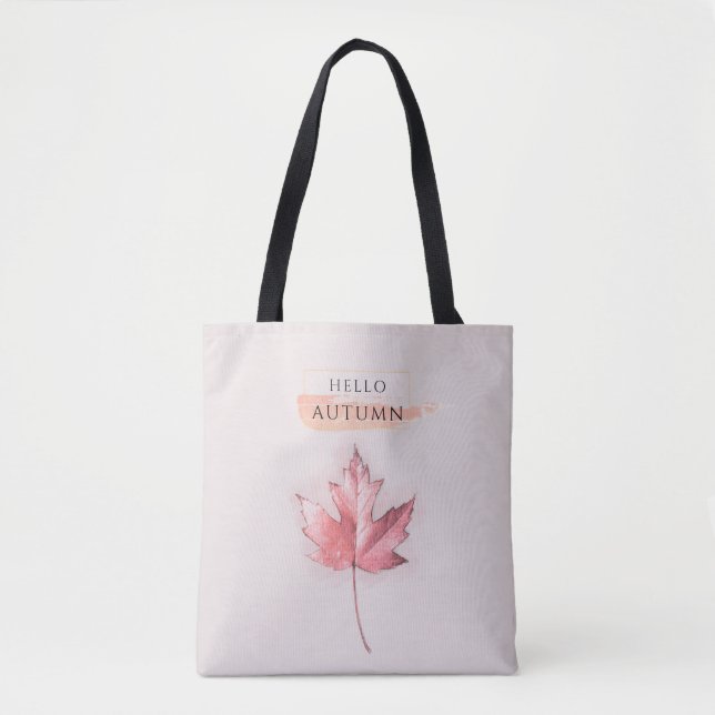 Elegant and Trendy Autumn Leaf Drawing Tote Bag (Front)